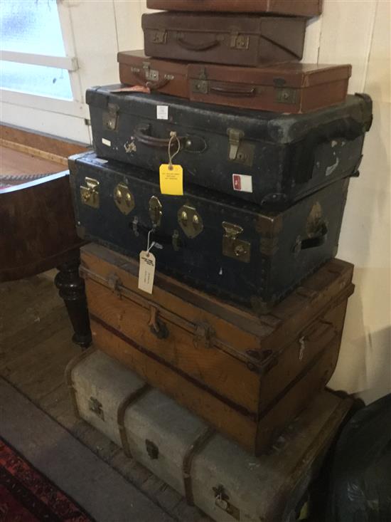 5 suitcases & 3 trunks